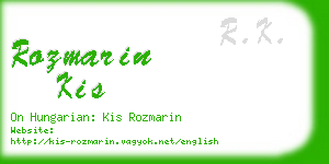 rozmarin kis business card